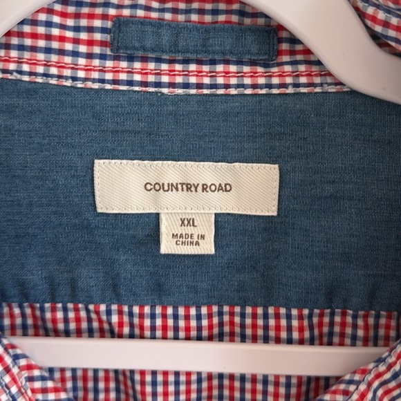 Country Road Red & Blue Checked XXL Button Down Shirt - Picture 4 of 7